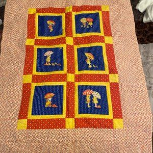 Adorable handmade baby quilt - primary colors